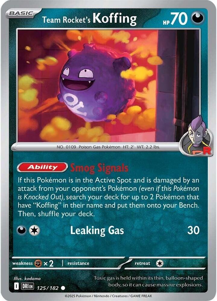 Team Rocket's Koffing - 125/182 - SV10: Destined Rivals (DRI) - Normal - Pokemon TCG Card