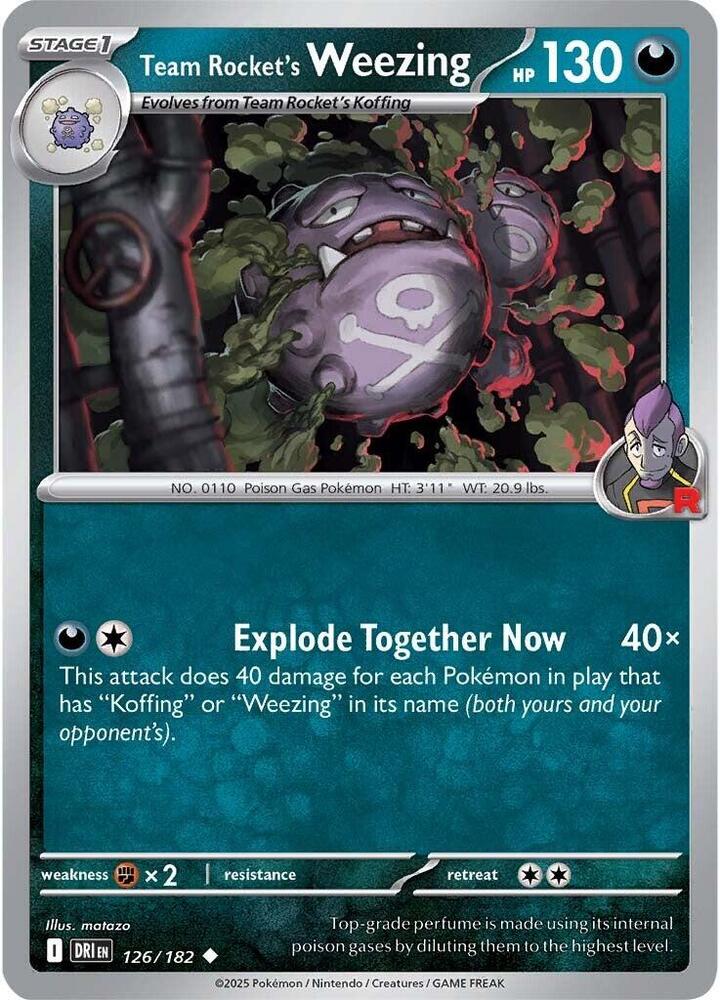 Team Rocket's Weezing - 126/182 - SV10: Destined Rivals (DRI) - Uncommon - Normal - Pokemon TCG Card