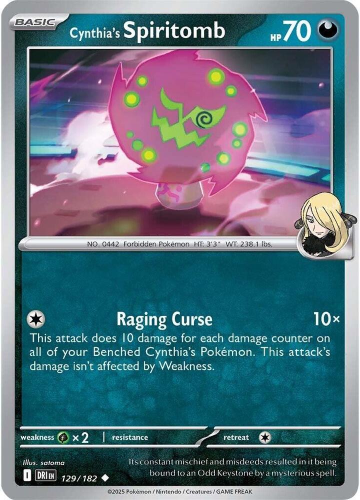 Cynthia's Spiritomb - 129/182 - SV10: Destined Rivals (DRI) - Normal - Pokemon TCG Card