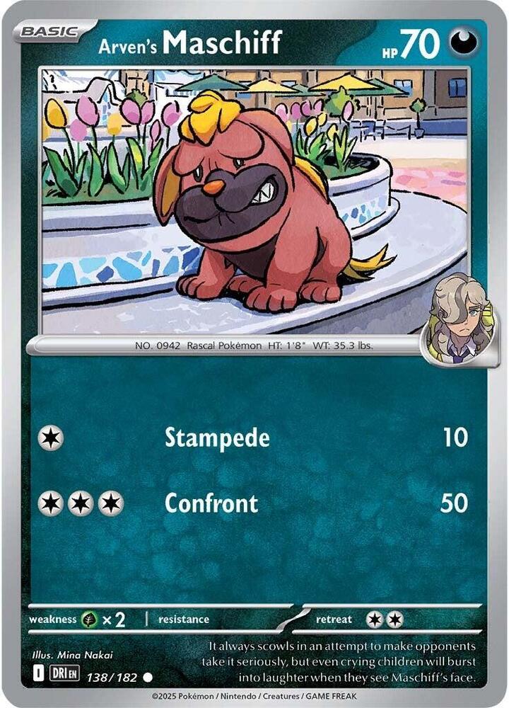 Arven's Maschiff - 138/182 - SV10: Destined Rivals (DRI) - Normal - Pokemon TCG Card