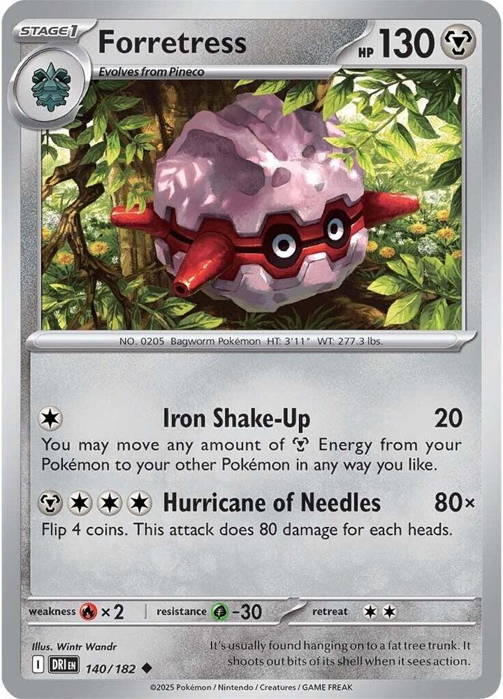 Forretress - 140/182 - SV10: Destined Rivals (DRI) - Normal - Pokemon TCG Card