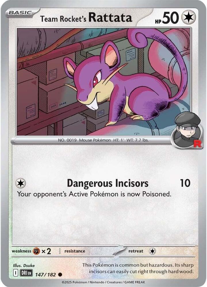 Team Rocket's Rattata - 147/182 - SV10: Destined Rivals (DRI) - Normal - Pokemon TCG Card