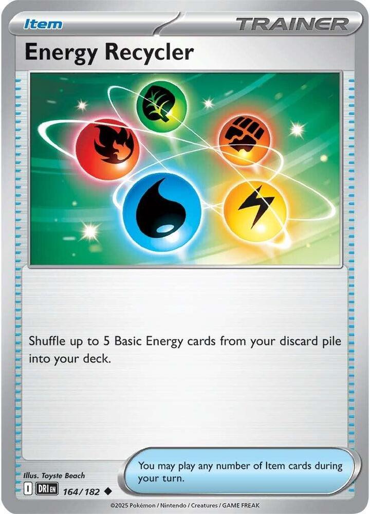 Energy Recycler - 164/182 - SV10: Destined Rivals (DRI) - Reverse Holofoil - Pokemon TCG Card