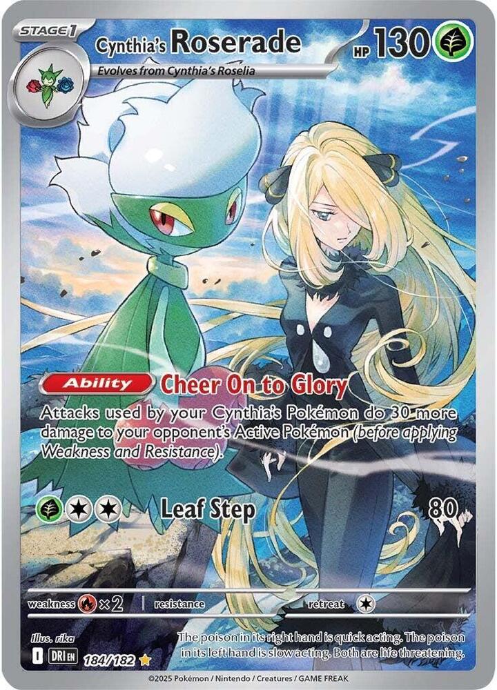 Cynthia's Roserade - 184/182 - SV10: Destined Rivals (DRI) - Illustration Rare - Holofoil - Pokemon TCG Card