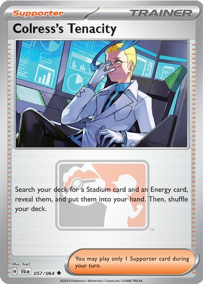 Colress's Tenacity - 057/064 - League & Championship Cards (PR) - Reverse Holofoil - Pokemon TCG Card