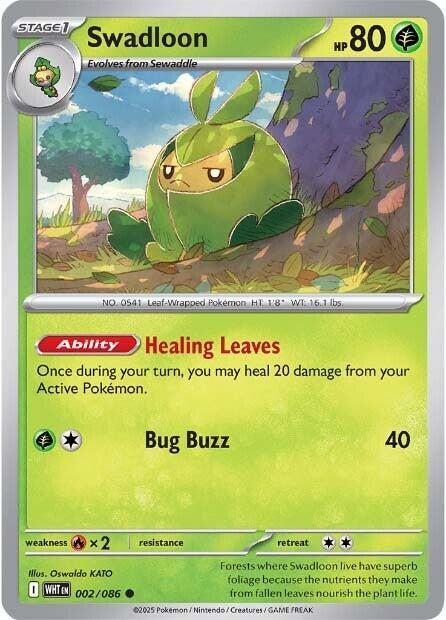 Swadloon - 002/086 - SV: White Flare (WHT) - Normal - Pokemon TCG Card