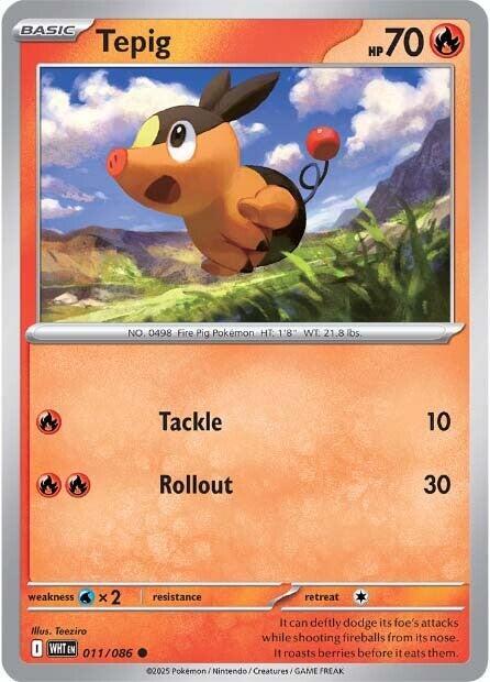 Tepig - 011/086 - SV: White Flare (WHT) - Normal - Pokemon TCG Card