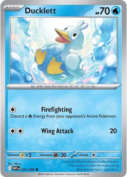 Ducklett - 025/086 - SV: White Flare (WHT) - Normal - Pokemon TCG Card