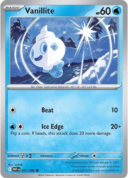 Vanillite - 027/086 - SV: White Flare (WHT) - Reverse Holofoil - Pokemon TCG Card