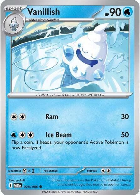 Vanillish - 028/086 - SV: White Flare (WHT) - Normal - Pokemon TCG Card