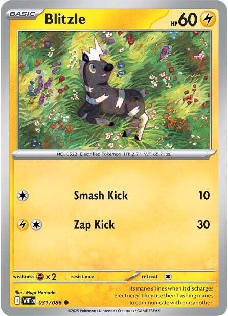 Blitzle - 031/086 - SV: White Flare (WHT) - Reverse Holofoil - Pokemon TCG Card