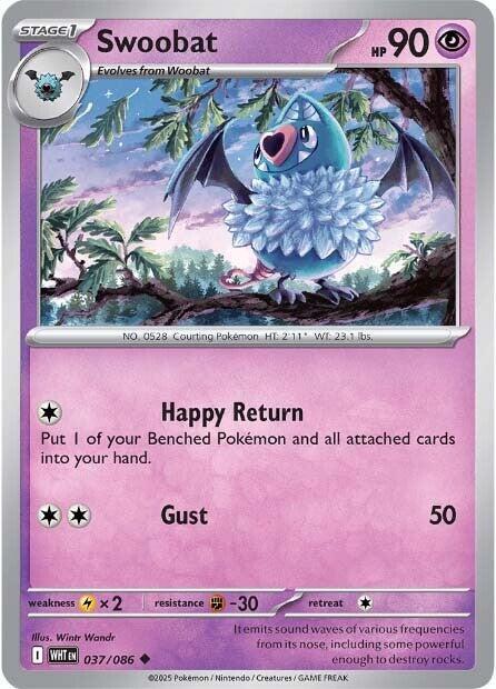 Swoobat - 037/086 - SV: White Flare (WHT) - Normal - Pokemon TCG Card