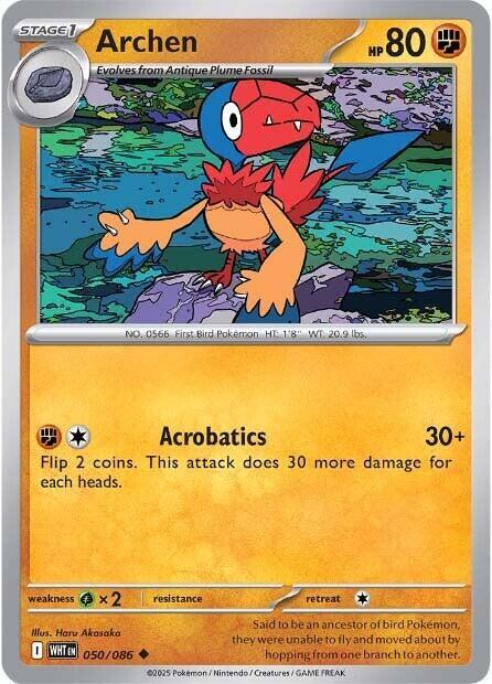 Archen - 050/086 - SV: White Flare (WHT) - Normal - Pokemon TCG Card