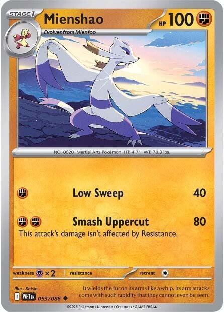 Mienshao - 053/086 - SV: White Flare (WHT) - Normal - Pokemon TCG Card