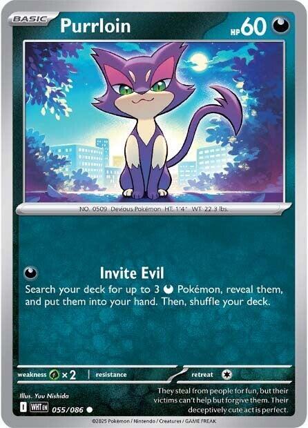 Purrloin - 055/086 - SV: White Flare (WHT) - Normal - Pokemon TCG Card