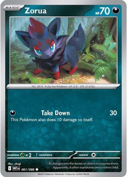 Zorua - 061/086 - SV: White Flare (WHT) - Reverse Holofoil - Pokemon TCG Card