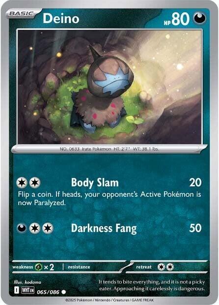 Deino - 065/086 - SV: White Flare (WHT) - Normal - Pokemon TCG Card