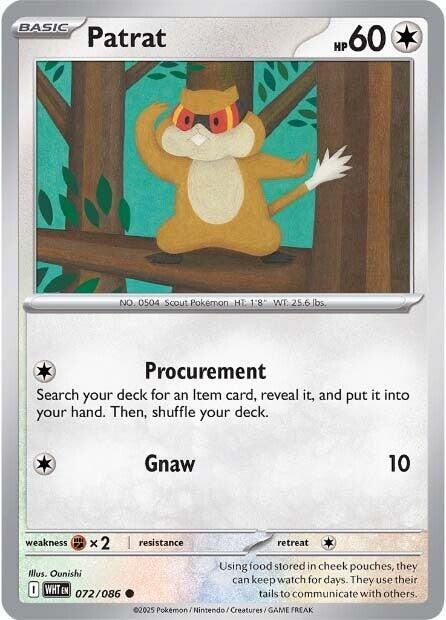 Patrat - 072/086 - SV: White Flare (WHT) - Normal - Pokemon TCG Card