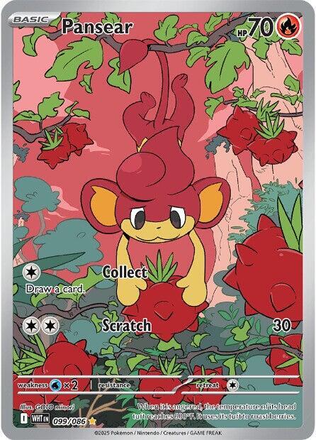 Pansear - 099/086 - SV: White Flare (WHT) - Illustration Rare - Holofoil - Pokemon TCG Card