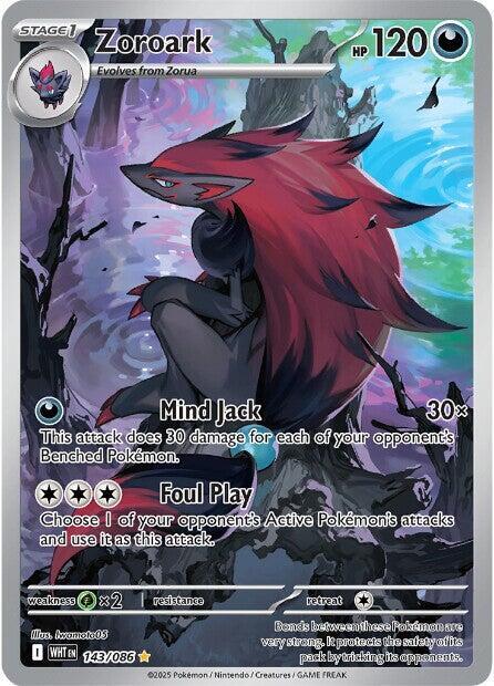 Zoroark - 143/086 - SV: White Flare (WHT) - Illustration Rare - Holofoil - Pokemon TCG Card