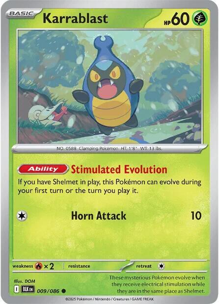 Karrablast - 009/086 - SV: Black Bolt (BLK) - Normal - Pokemon TCG Card