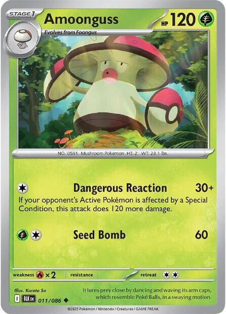 Amoonguss - 011/086 - SV: Black Bolt (BLK) - Normal - Pokemon TCG Card