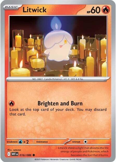 Litwick - 016/086 - SV: White Flare (WHT) - Reverse Holofoil - Pokemon TCG Card
