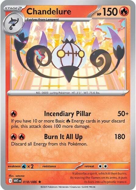 Chandelure - 018/086 - SV: White Flare (WHT) - Holofoil - Pokemon TCG Card