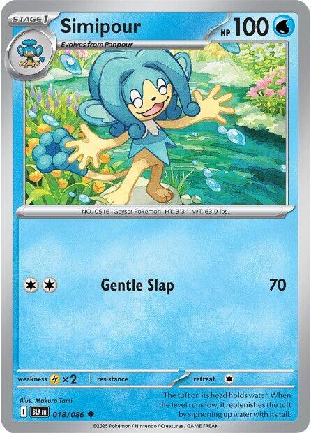 Simipour - 018/086 - SV: Black Bolt (BLK) - Normal - Pokemon TCG Card