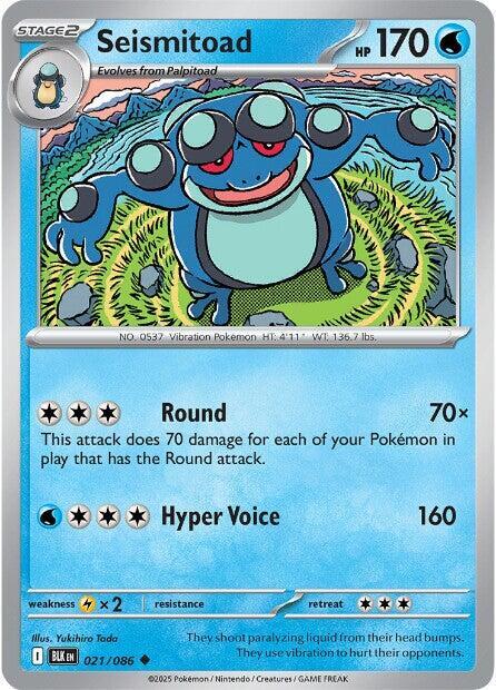 Seismitoad - 021/086 - SV: Black Bolt (BLK) - Normal - Pokemon TCG Card