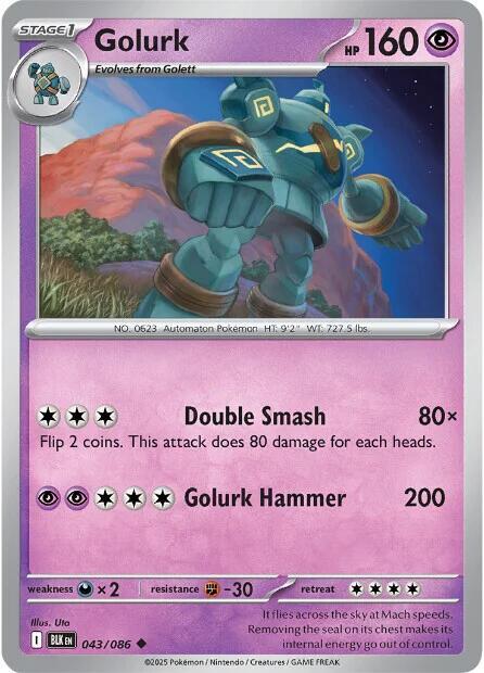 Golurk - 043/086 - SV: Black Bolt (BLK) - Normal - Pokemon TCG Card