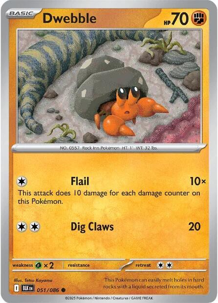 Dwebble - 051/086 - SV: Black Bolt (BLK) - Normal - Pokemon TCG Card