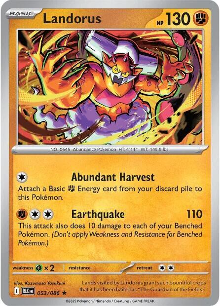 Landorus - 053/086 - SV: Black Bolt (BLK) - Holofoil - Pokemon TCG Card