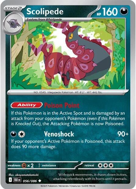 Scolipede - 056/086 - SV: Black Bolt (BLK) - Normal - Pokemon TCG Card