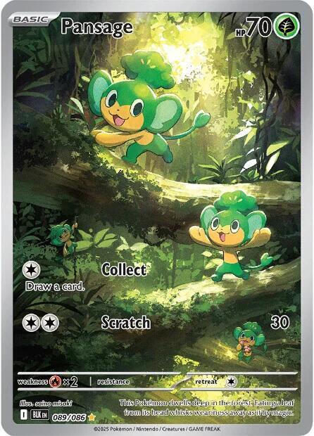 Pansage - 089/086 - SV: Black Bolt (BLK) - Illustration Rare
