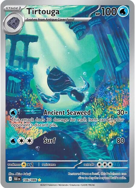 Tirtouga - 106/086 - SV: Black Bolt (BLK) - Illustration Rare - Holofoil - Pokemon TCG Card
