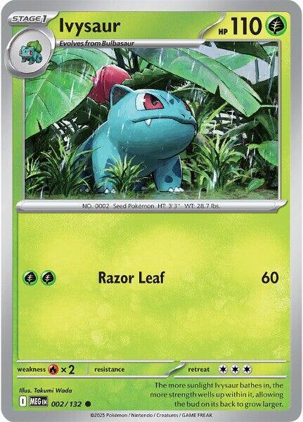 Ivysaur - 002/132 - ME01: Mega Evolution (MEG) - Common - Reverse Holofoil - Pokemon TCG Card