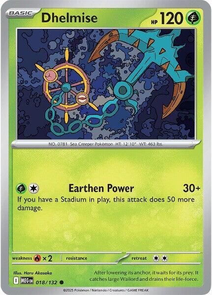 Dhelmise - 018/132 - ME01: Mega Evolution (MEG) - Normal - Pokemon TCG Card