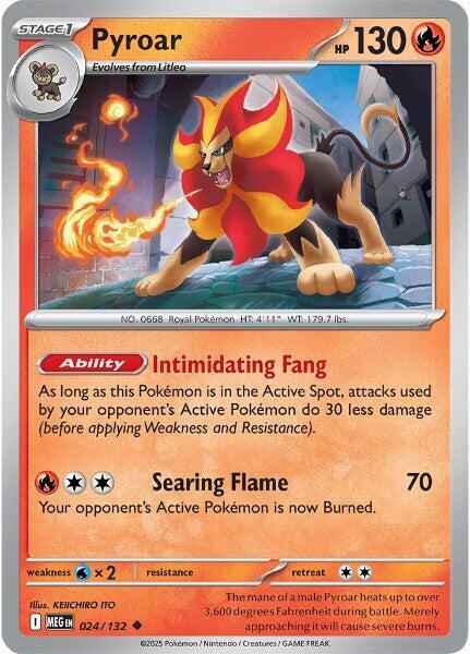 Pyroar - 024/132 - ME01: Mega Evolution (MEG) - Normal - Pokemon TCG Card