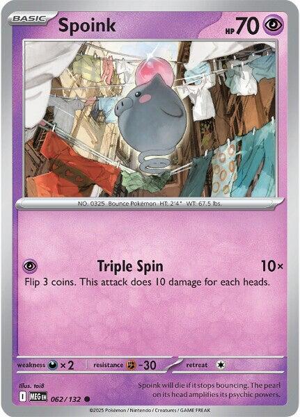 Spoink - 062/132 - ME01: Mega Evolution (MEG) - Normal - Pokemon TCG Card