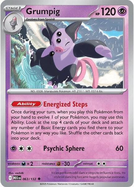 Grumpig - 063/132 - ME01: Mega Evolution (MEG) - Normal - Pokemon TCG Card