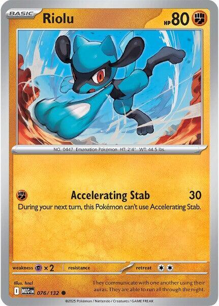 Riolu - 076/132 - ME01: Mega Evolution (MEG) - Normal - Pokemon TCG Card