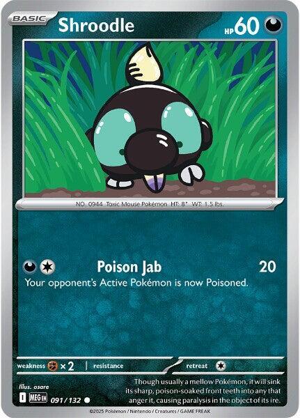 Shroodle - 091/132 - ME01: Mega Evolution (MEG) - Common - Normal - Pokemon TCG Card