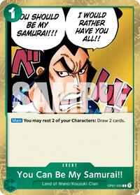 You Can Be My Samurai!! (Pirate Foil) - OP01-055 - Premium Booster -The Best- Vol. 2 (PRB-02)