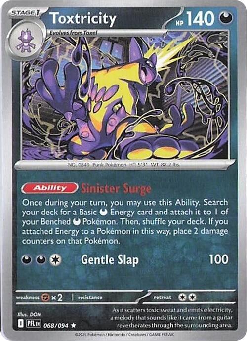 Toxtricity - 068/094 - ME02: Phantasmal Flames (PFL) - Reverse Holofoil - Pokemon TCG Card