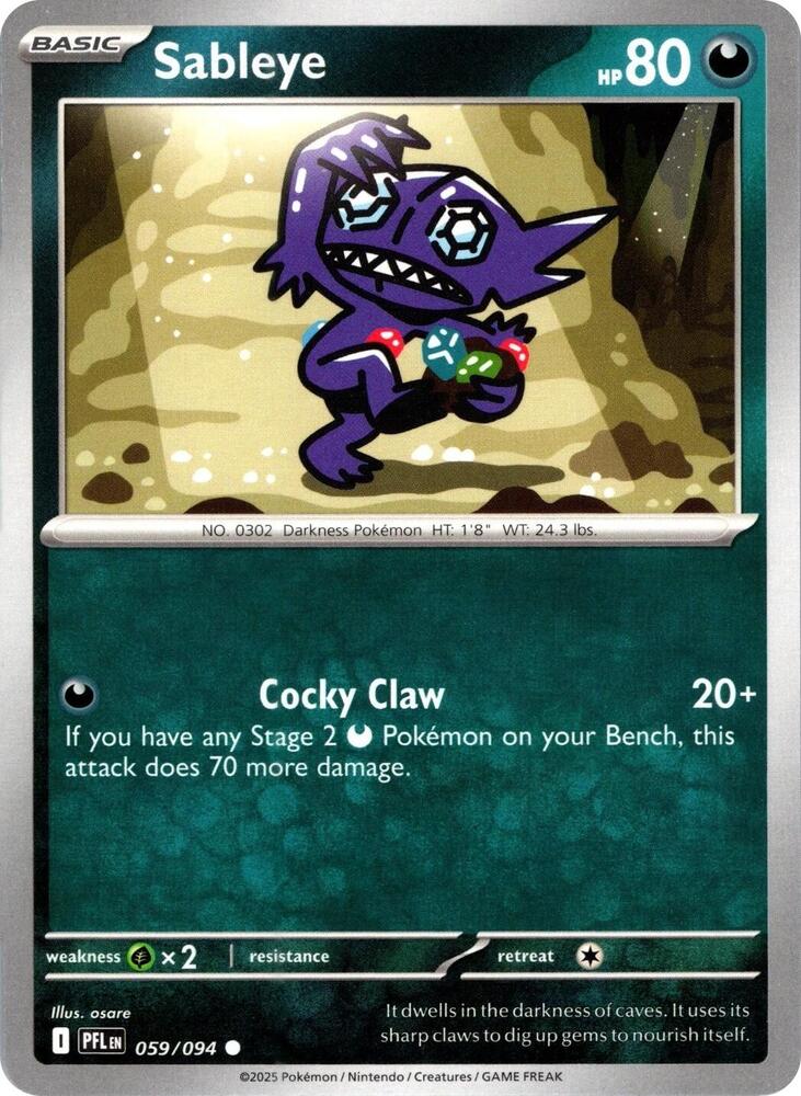 Sableye - 059/094 - ME02: Phantasmal Flames (PFL) - Normal - Pokemon TCG Card