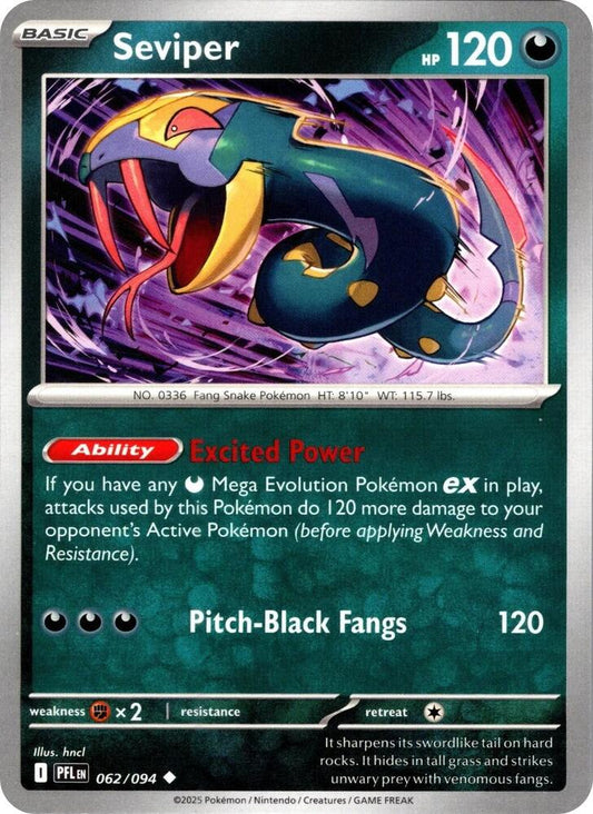 Seviper - 062/094 - ME02: Phantasmal Flames (PFL) - Normal - Pokemon TCG Card