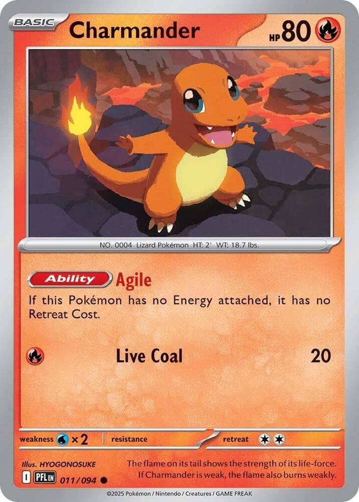 Charmander - 011/094 - ME02: Phantasmal Flames (PFL) - Normal - Pokemon TCG Card