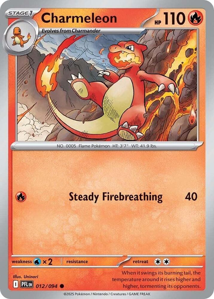 Charmeleon - 012/094 - ME02: Phantasmal Flames (PFL) - Normal - Pokemon TCG Card