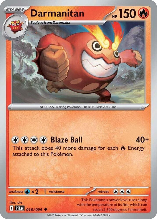 Darmanitan - 016/094 - ME02: Phantasmal Flames (PFL) - Normal - Pokemon TCG Card